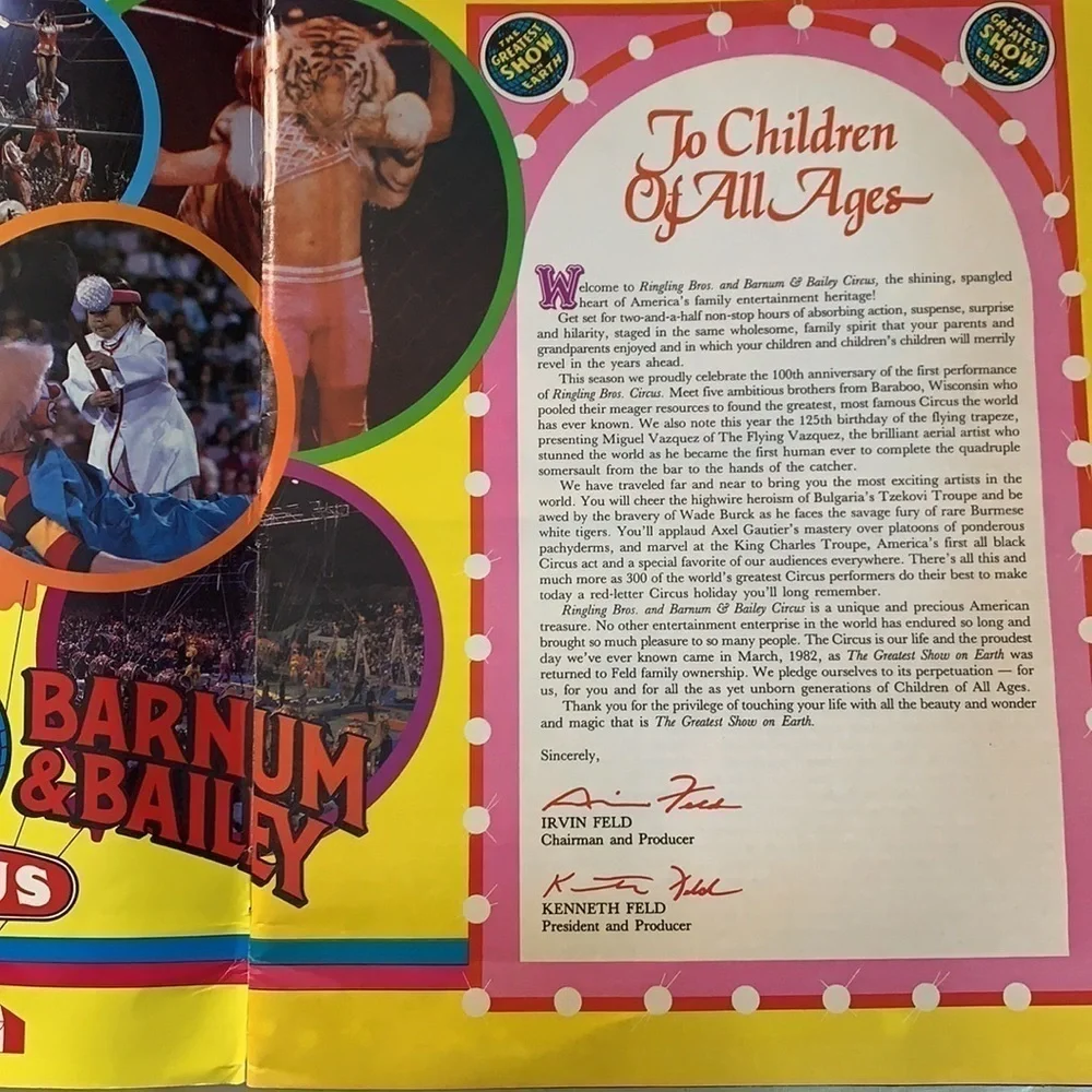 Vintage Ringling Brothers and Barnum and Bailey Circus program 1984 program